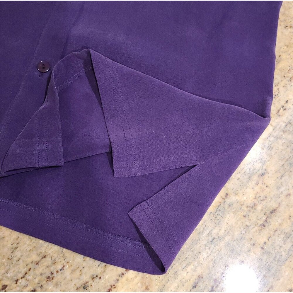 New! Vtg DRESS BARN Sz 8 Purple Silk 3 Piece Blouse, Tank & Pant Set Pleated - Picture 6 of 16